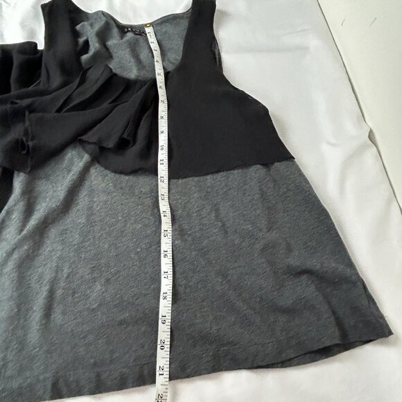 Theory Tank Top Women‎ L Blouse Black Cotton Silk Chiffon Sleeveless Saundera - Picture 8 of 12